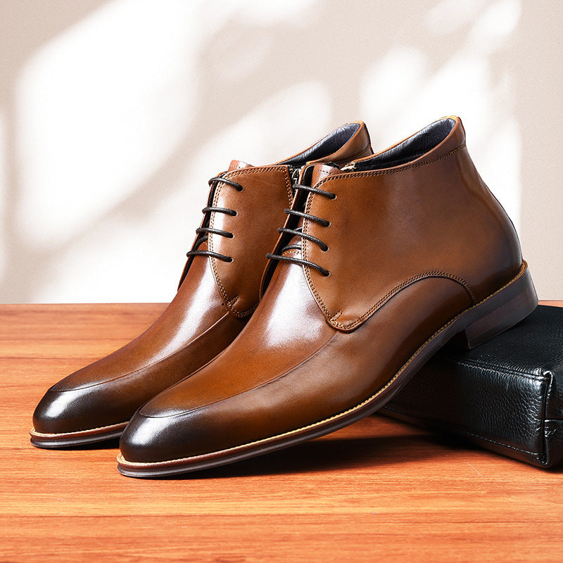 Genuine Leather High Top Boots