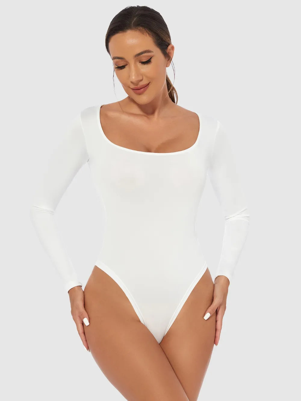 Scoop Neck Long Sleeve Bodysuit