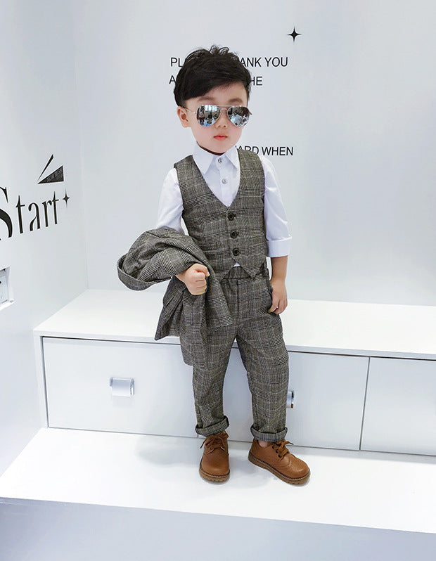 Checkered Three-Piece Suit