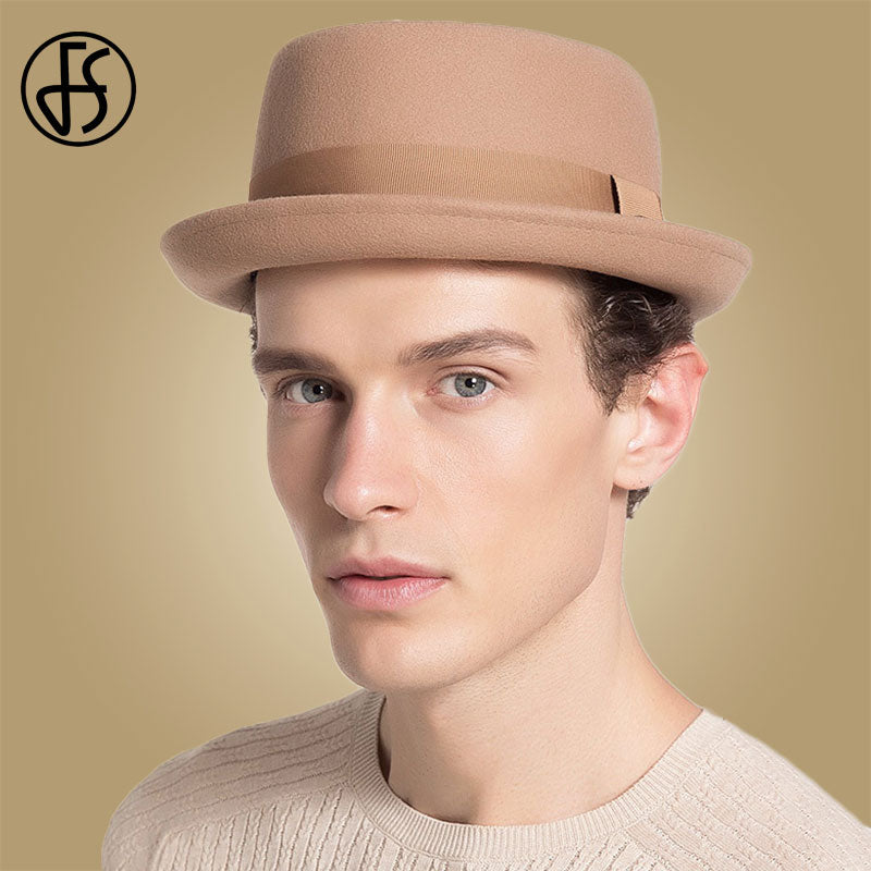 Pork Pie Wool Felt Trilby Fedora