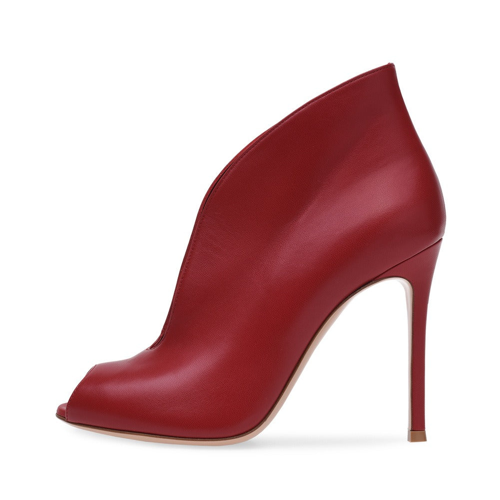 Open Toed Fish Mouth Ankle Boots