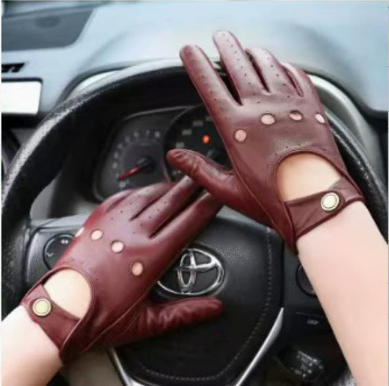 Genuine Leather Anti-Slip Driving Gloves