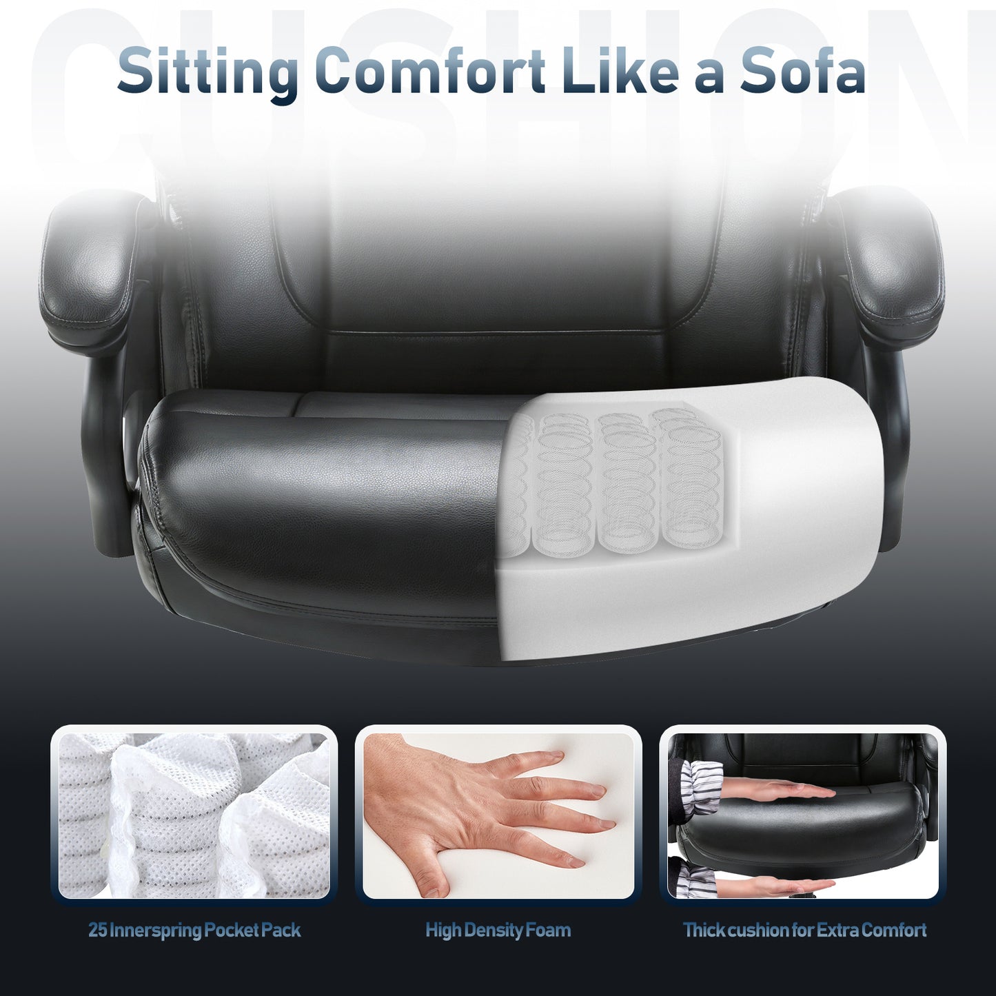 Tall Office Chair - 400lbs Heavy-duty Administrative Desk Chair