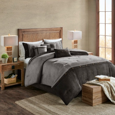 Faux Suede Comforter 7 Piece Set
