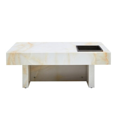 Coffee Table With Imitation Marble Patterns - Made Of MDF Material