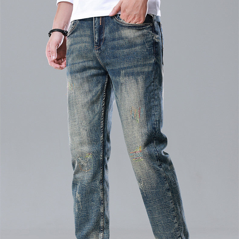 Straight Slim Cotton Vintage Jeans