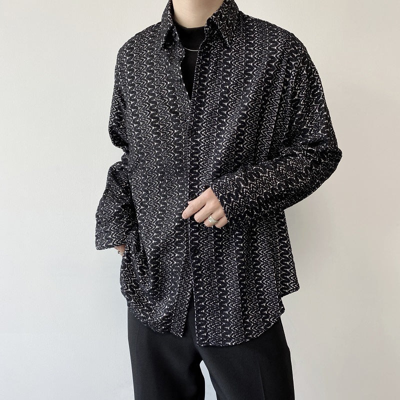Sequined Long Sleeve Button Down