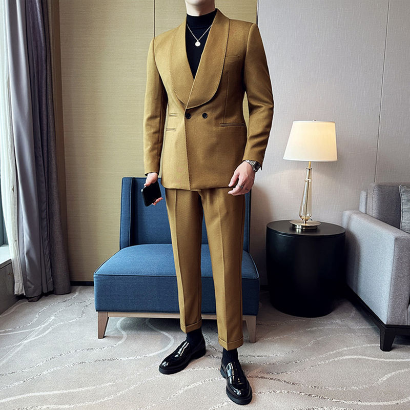 Double Breasted Collar Casual Suit