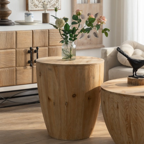 Vintage Bucket Shaped Coffee Table Set