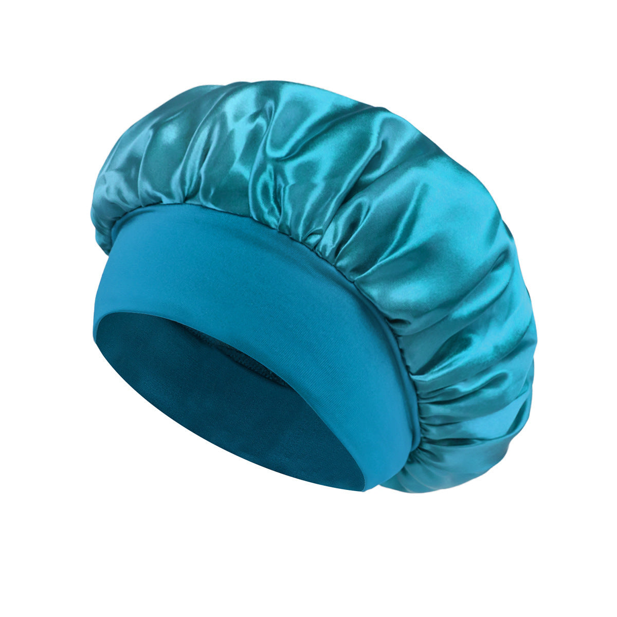 Solid Color Satin Wide Brim Nightcap
