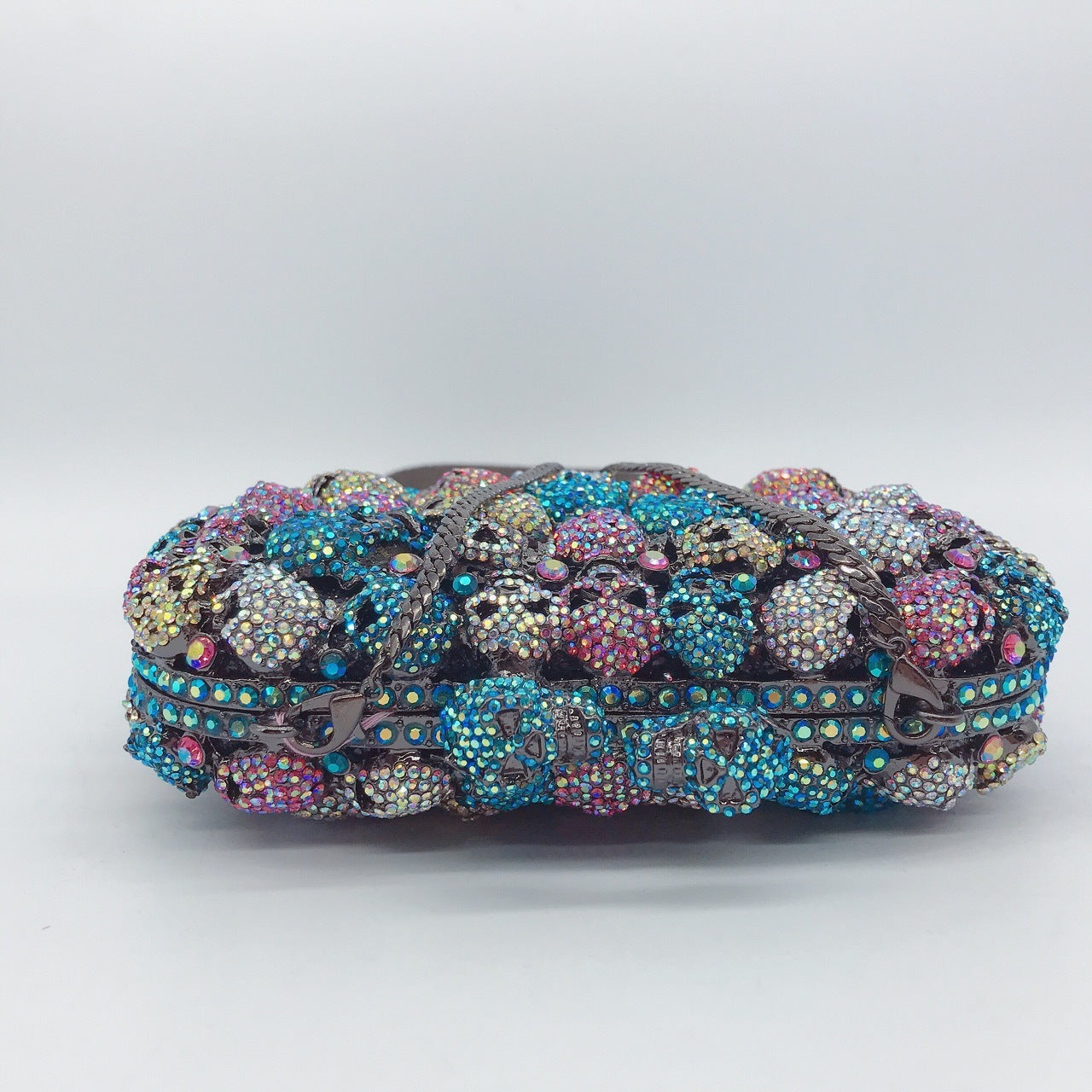Colorful Skull Ghost Diamond Clutch
