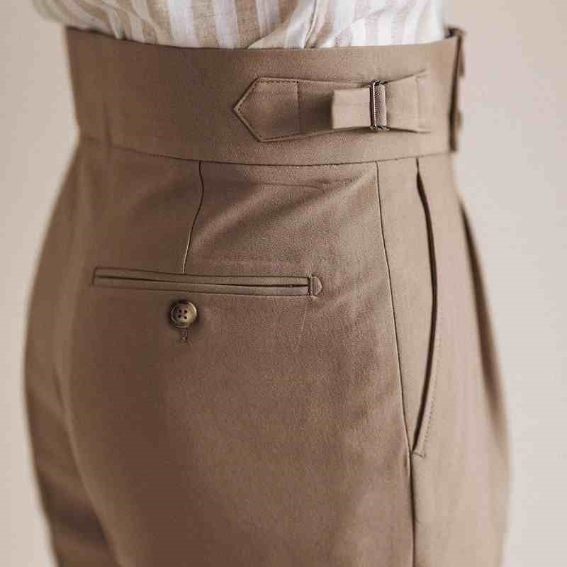 High-waisted Paris Button Straight Leg Pants