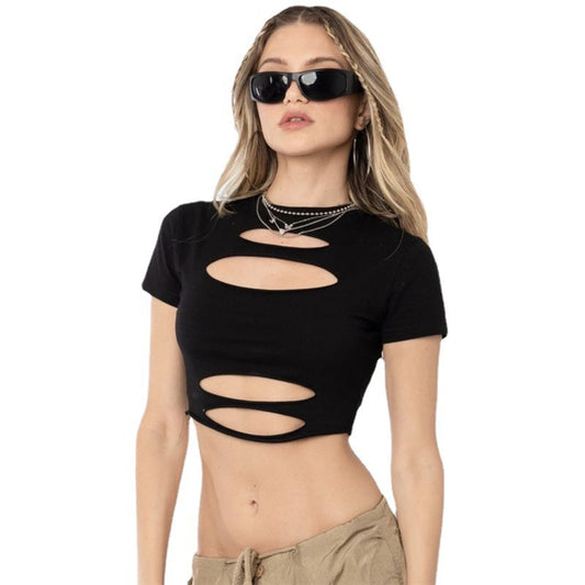 Cropped Hollow Out Tee