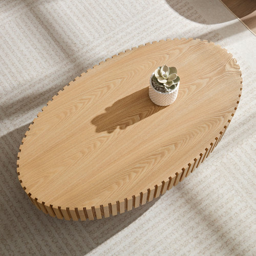 Modern Wood Handmade Drum Coffee Table