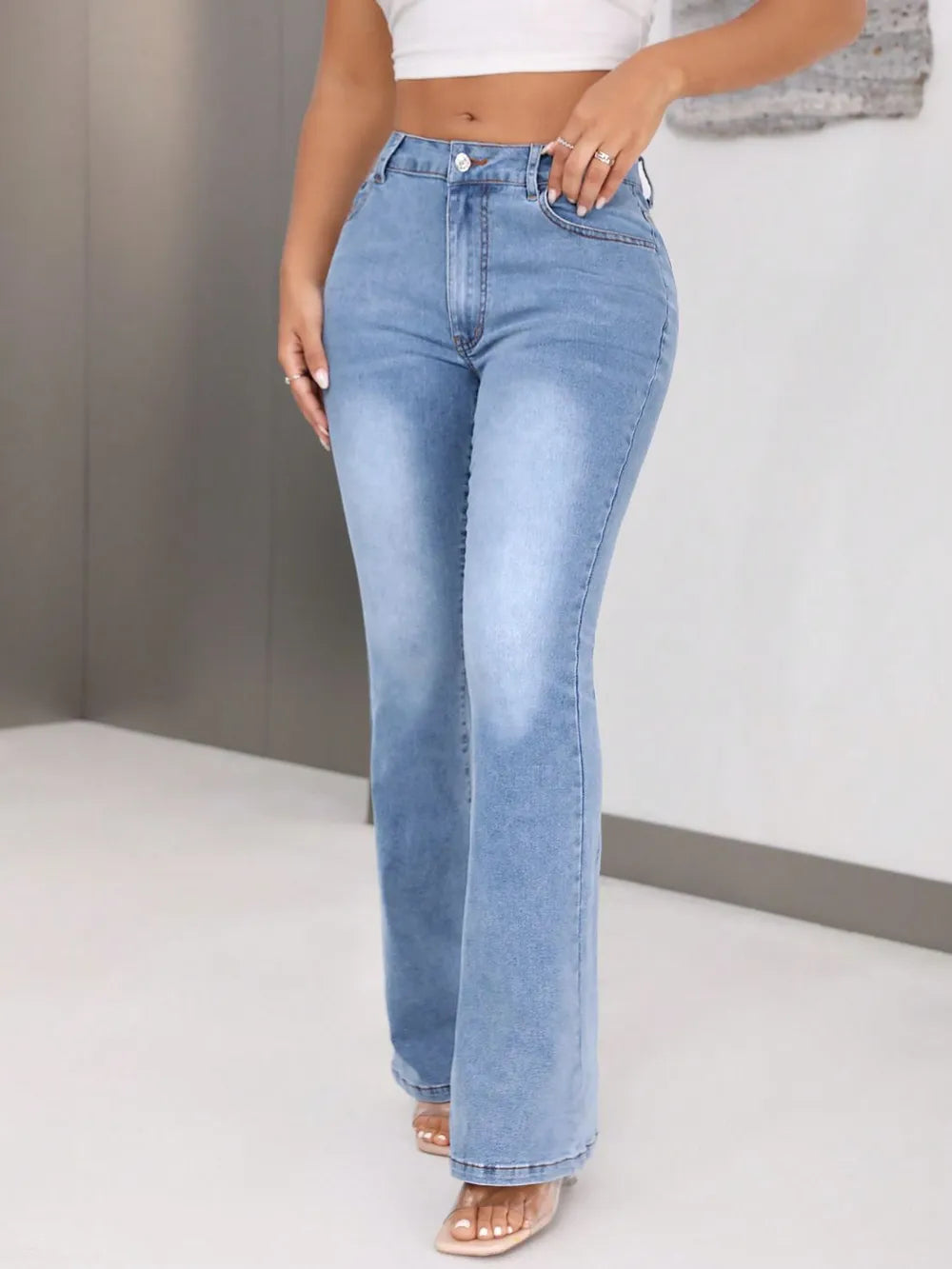Denim Bootcut Pocketed Jeans