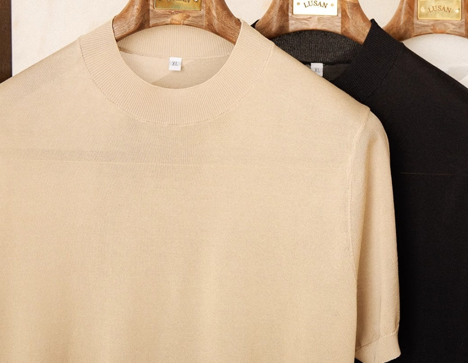 Slim Fit Round Neck Short Sleeve Shirt