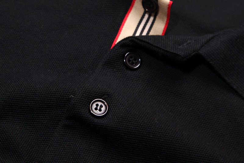 Placket Plaid Short Sleeve Polo