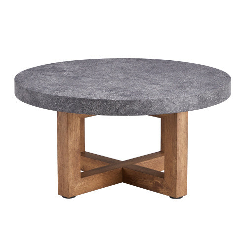 Modern Gray Texture MDF Round Coffee Table