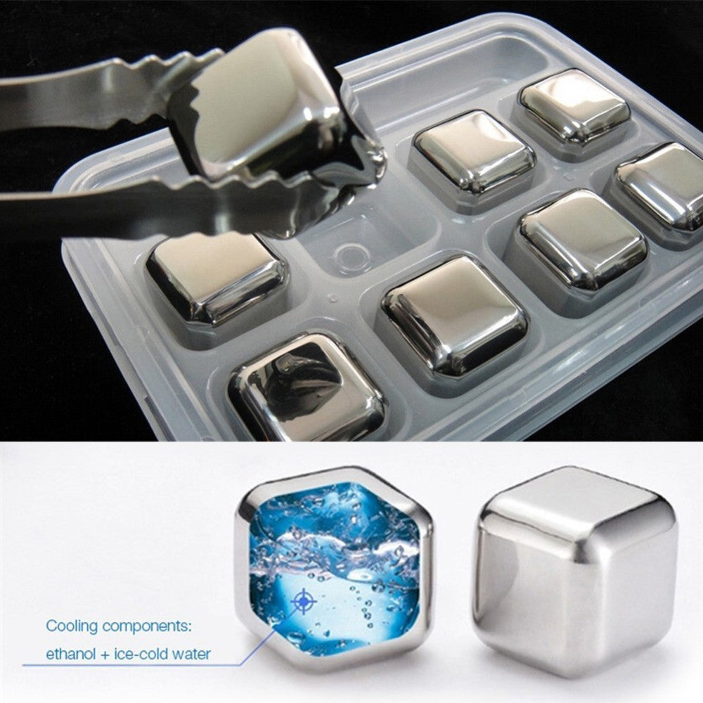 Stainless Steel Chilling Stones Ice Cubes Set