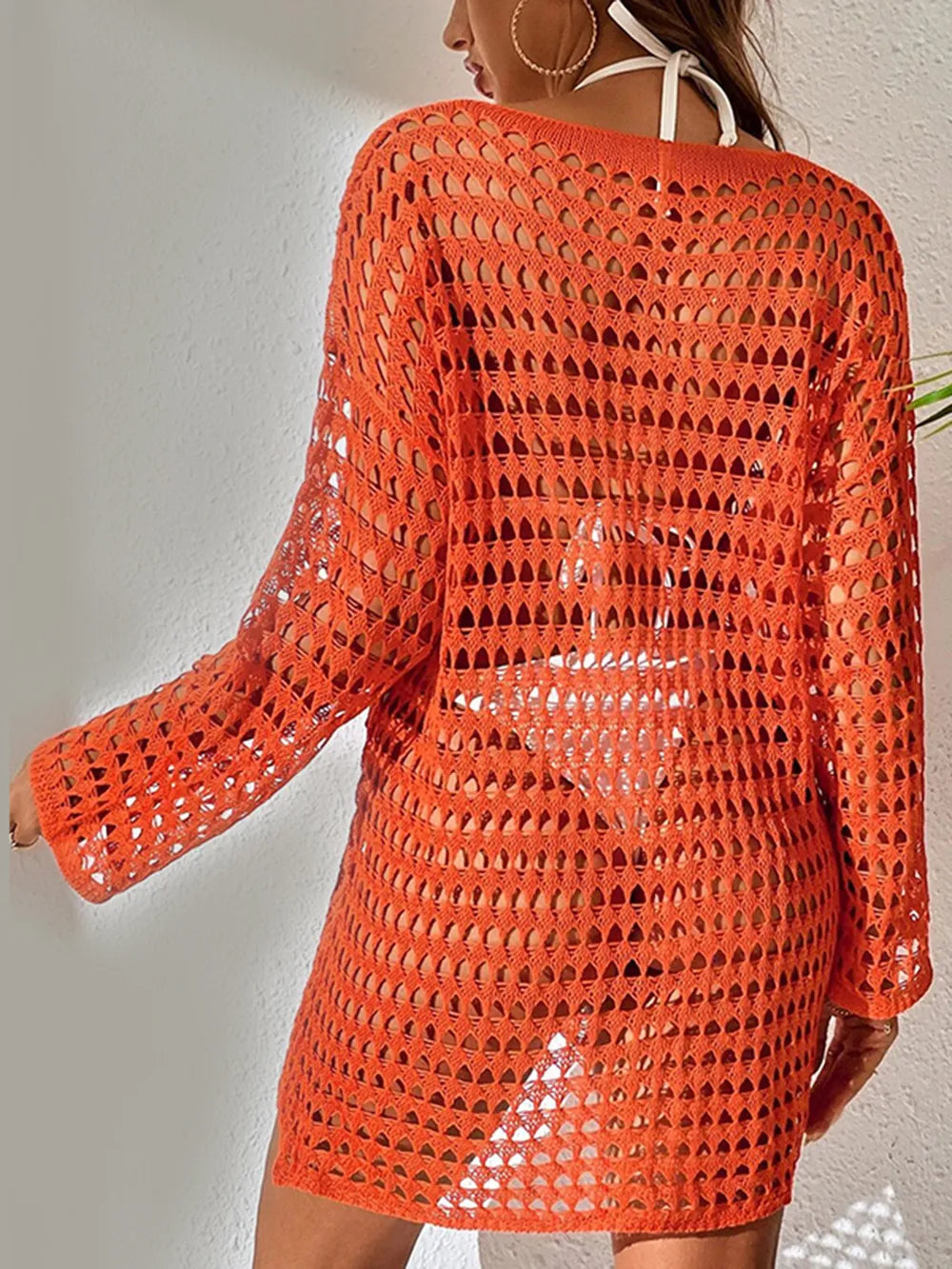 Knitted Pullover Long Sleeved Bikini Cover Up