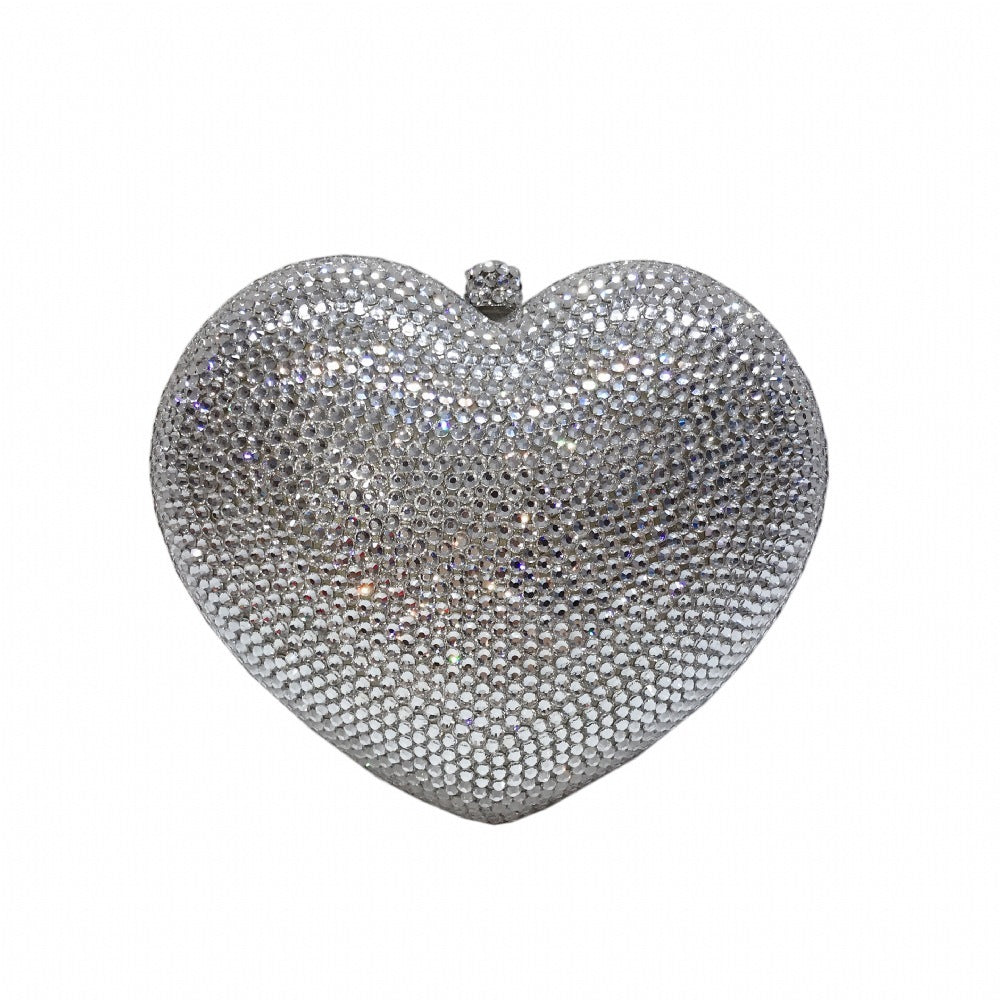 Red Peach Heart-shaped Diamond Clutch