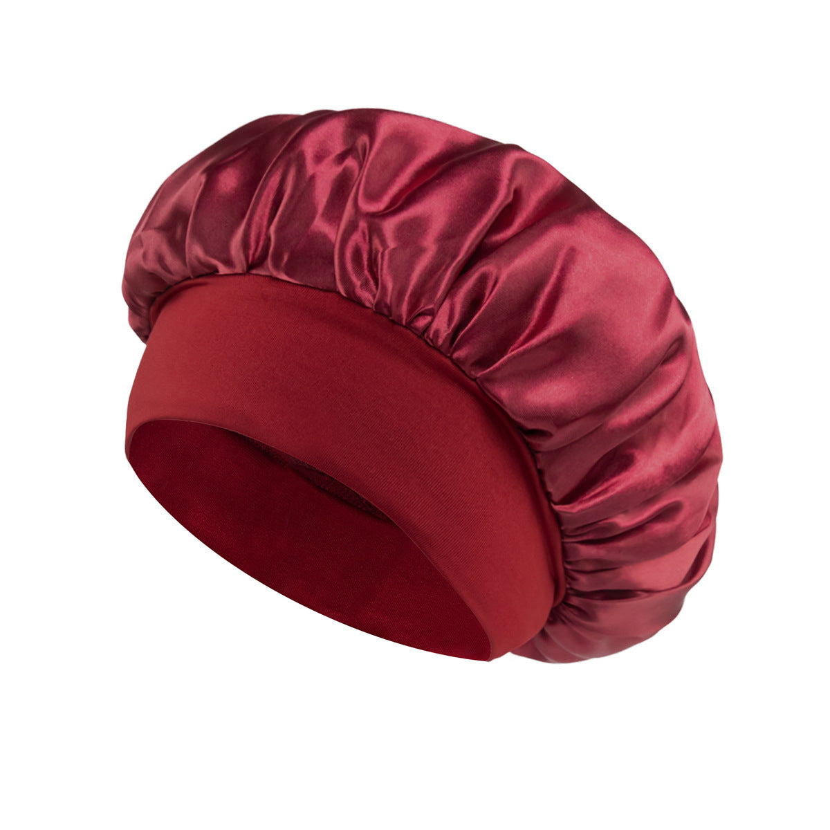 Solid Color Satin Wide Brim Nightcap