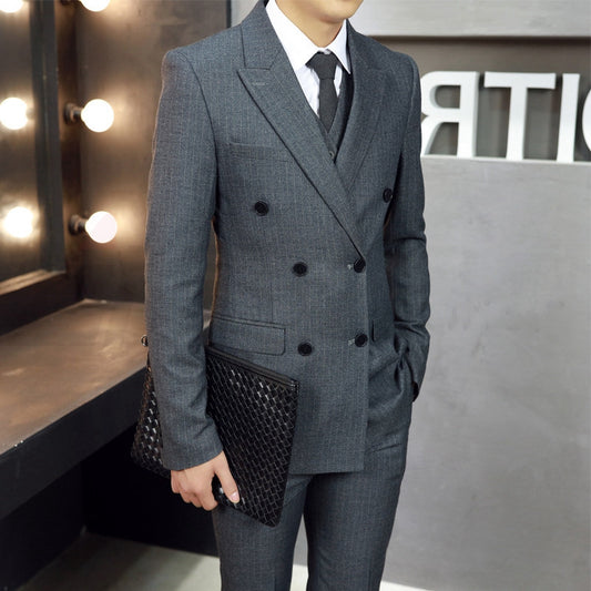 British Style Double Breasted Three Piece suit