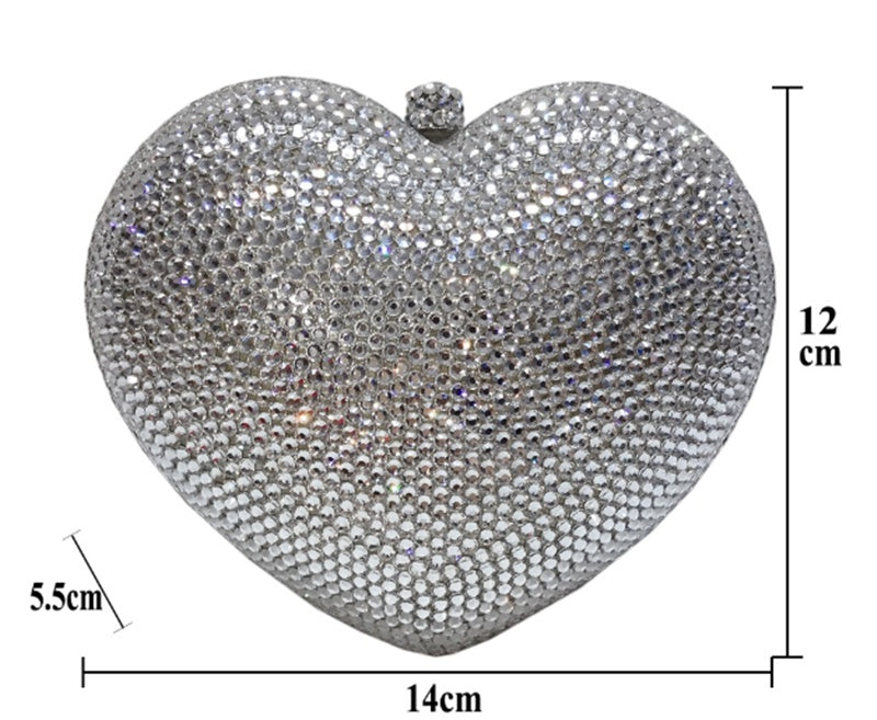 Red Peach Heart-shaped Diamond Clutch