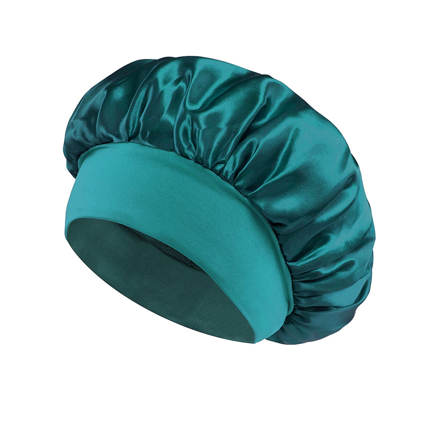 Solid Color Satin Wide Brim Nightcap