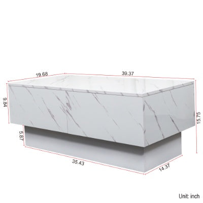 Extendable Coffee Table With Sliding Tabletop andHidden Storage Compartment