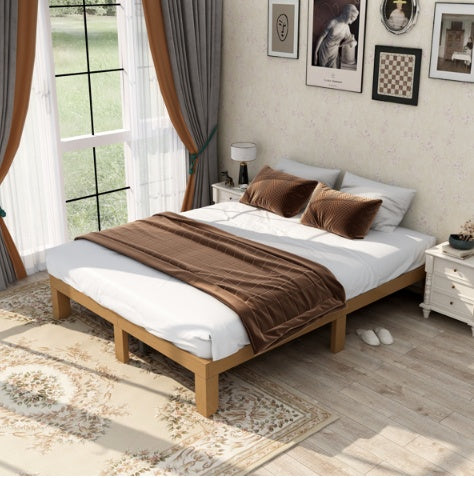 Large Wooden Platform Bed Frame - Queen Size