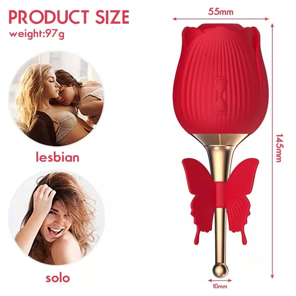 Rose 10 Speed Cute-Vibrator-Massager-Sucking-Licking-Sucker