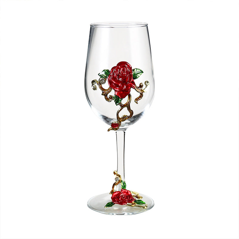 Enamel Crystal Glass Red Wine Glass Goblet Decanter