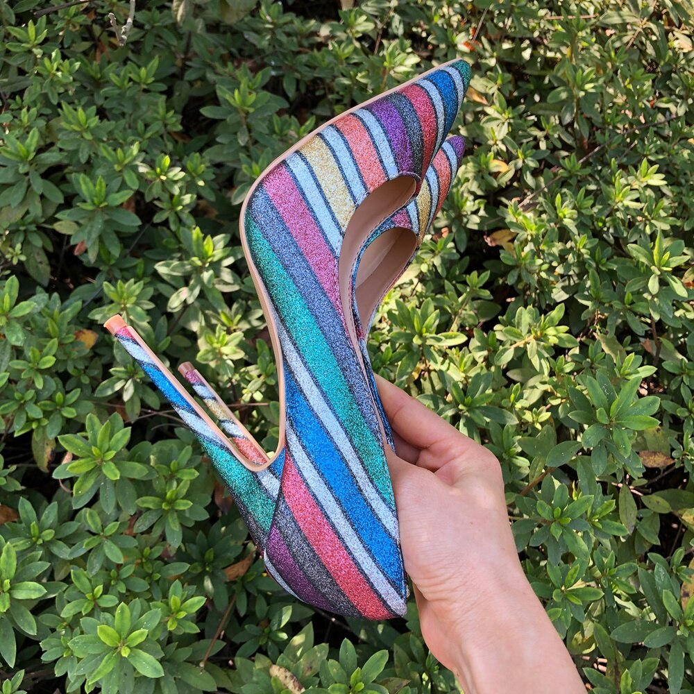 Tikicup Rainbow Iridescent Stiletto High Heels