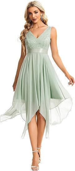 Lace Chiffon Cocktail Dress