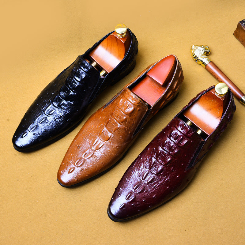 Leather Crocodile Pattern Dress Shoes