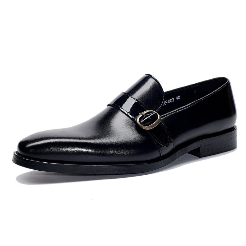 Single Buckle Leather Lefu Dress Shoes