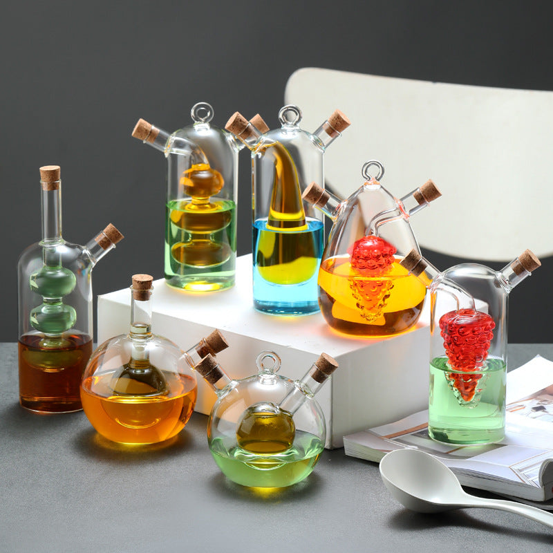 Double-layer 2-in-1 Glass Bottles - Oil, Vinegar, Sauce Bottles