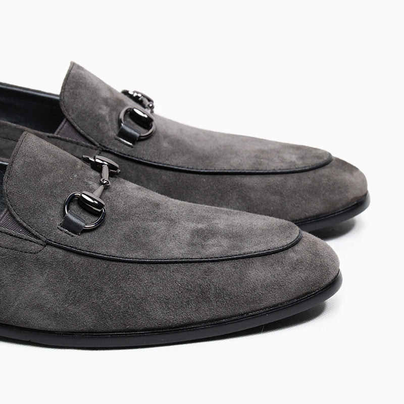 Suede Horsebit Slip-On Dress Shoes