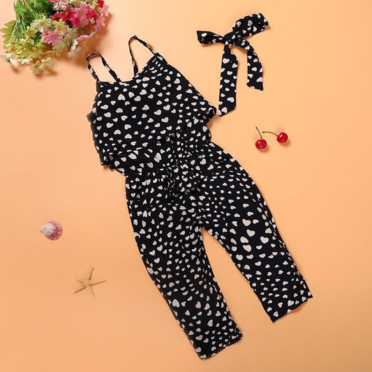 Sleeveless Polka Dot Strap Jumpsuit