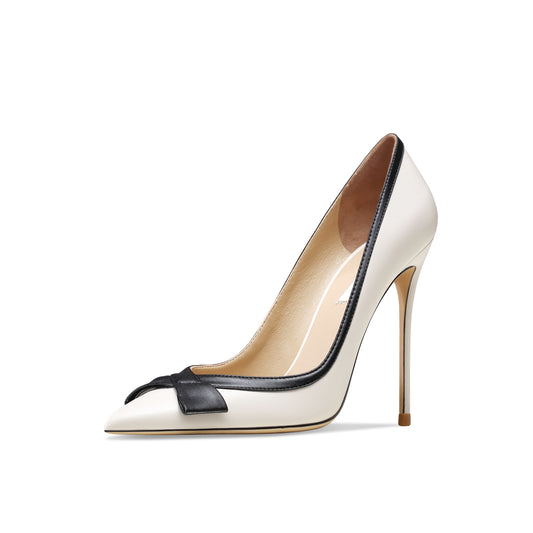 Suede Bowknot High Heels