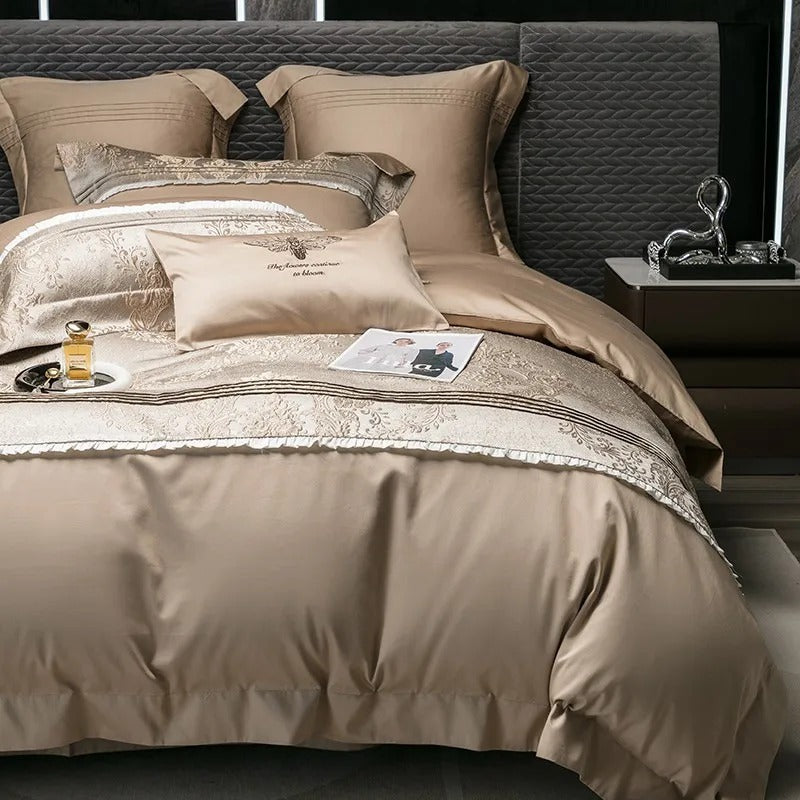 Long-staple Cotton Four-piece Jacquard Quilt Cover Bed Set