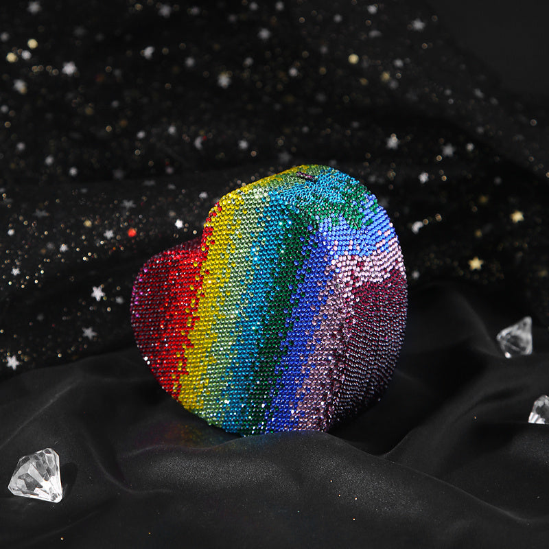 Diamond Heart Gradient Rainbow Clutch