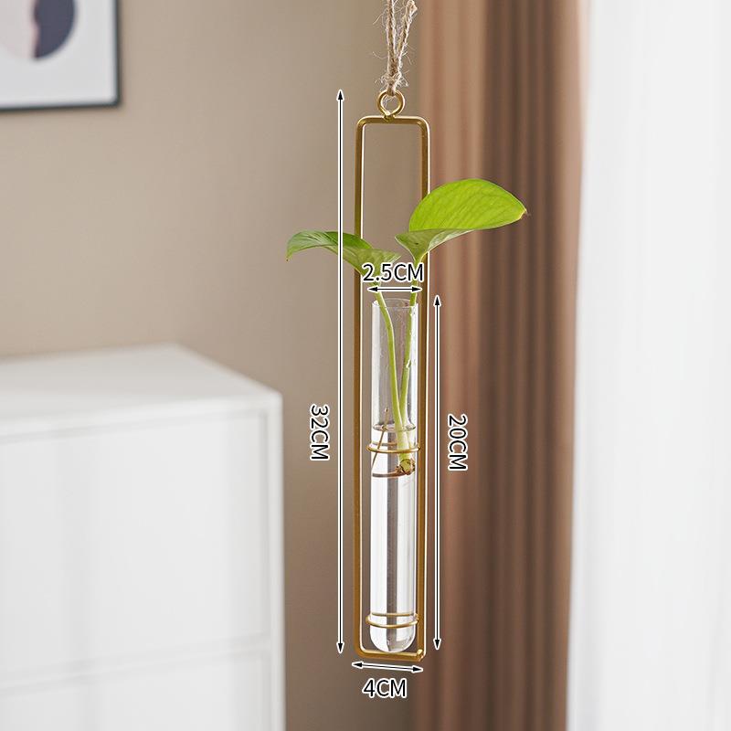 Scandinavian-Style Hanging Glass Hydroponic Vase