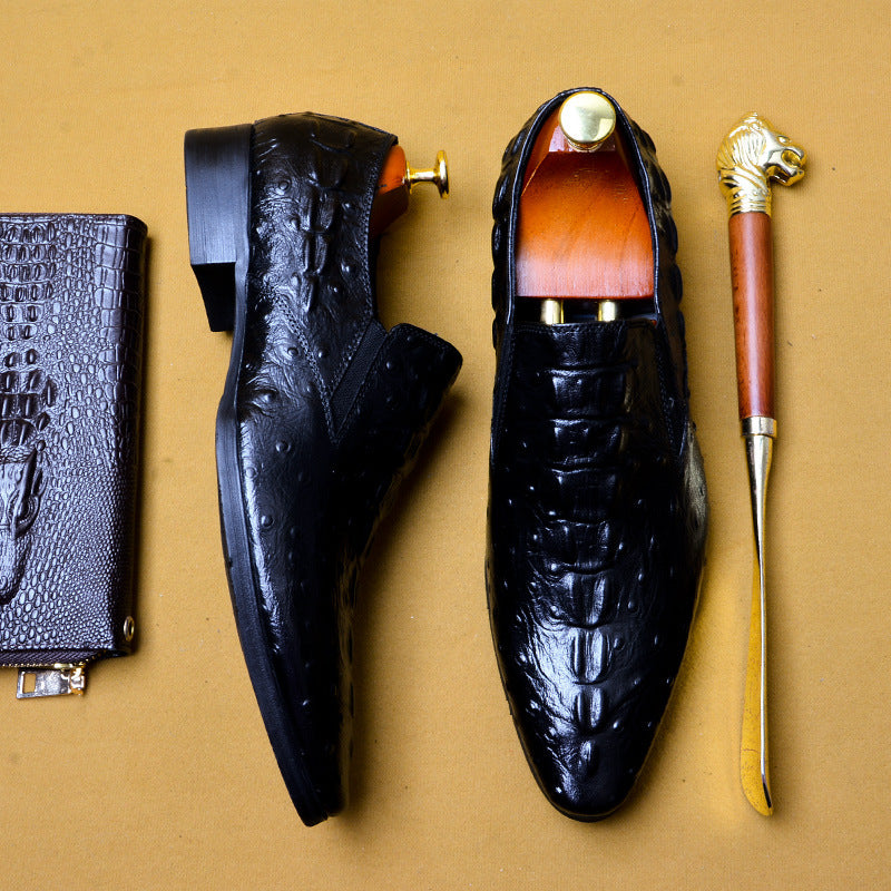 Leather Crocodile Pattern Dress Shoes