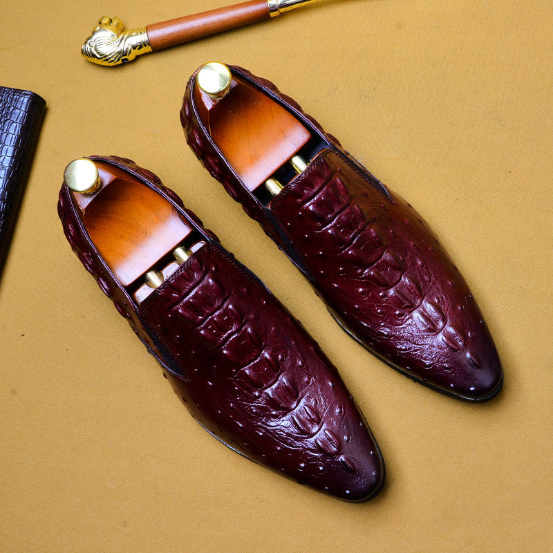 Leather Crocodile Pattern Dress Shoes