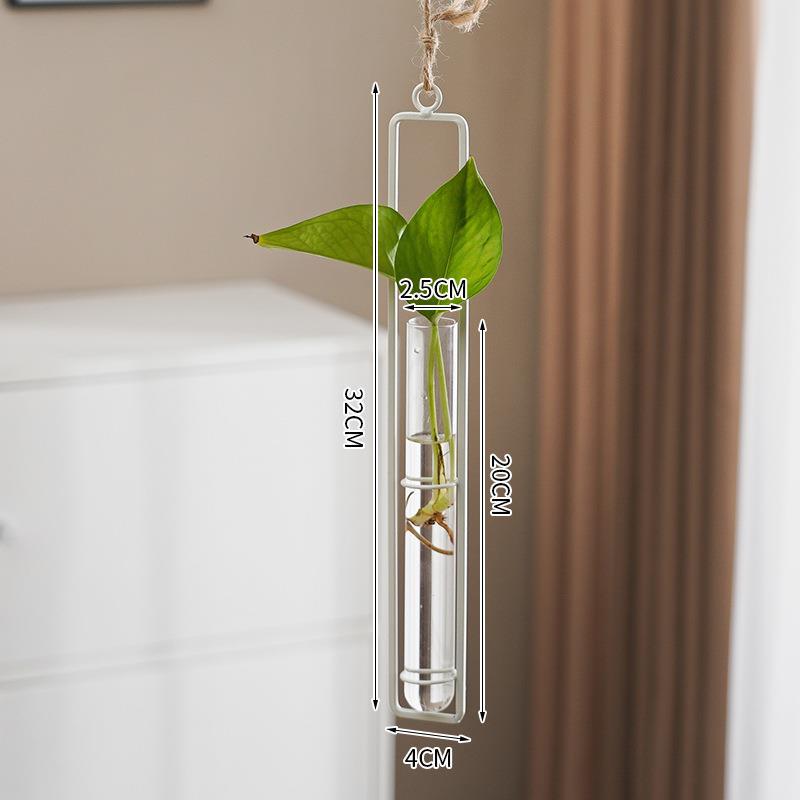 Scandinavian-Style Hanging Glass Hydroponic Vase