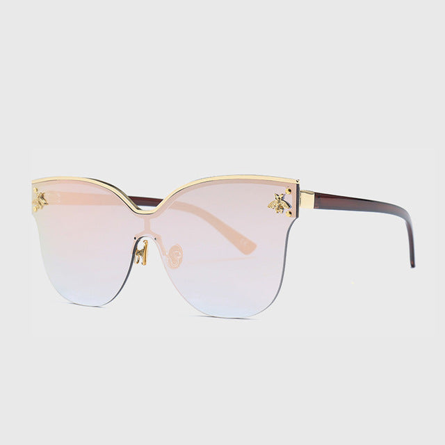 ROYAL GIRL Oversize Rimless Sunglasses UV400