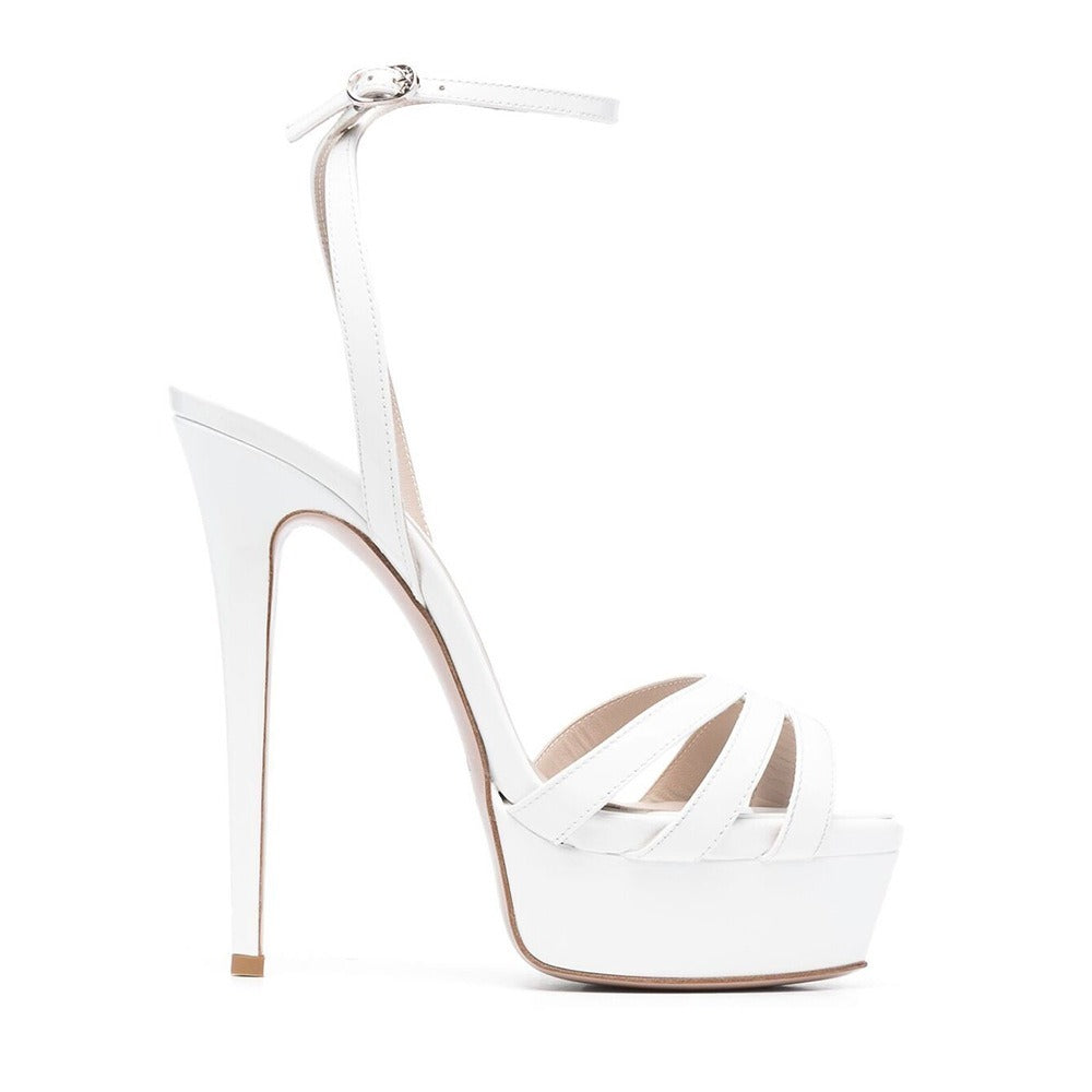 Round Toe Ankle Buckle Platform High Heels