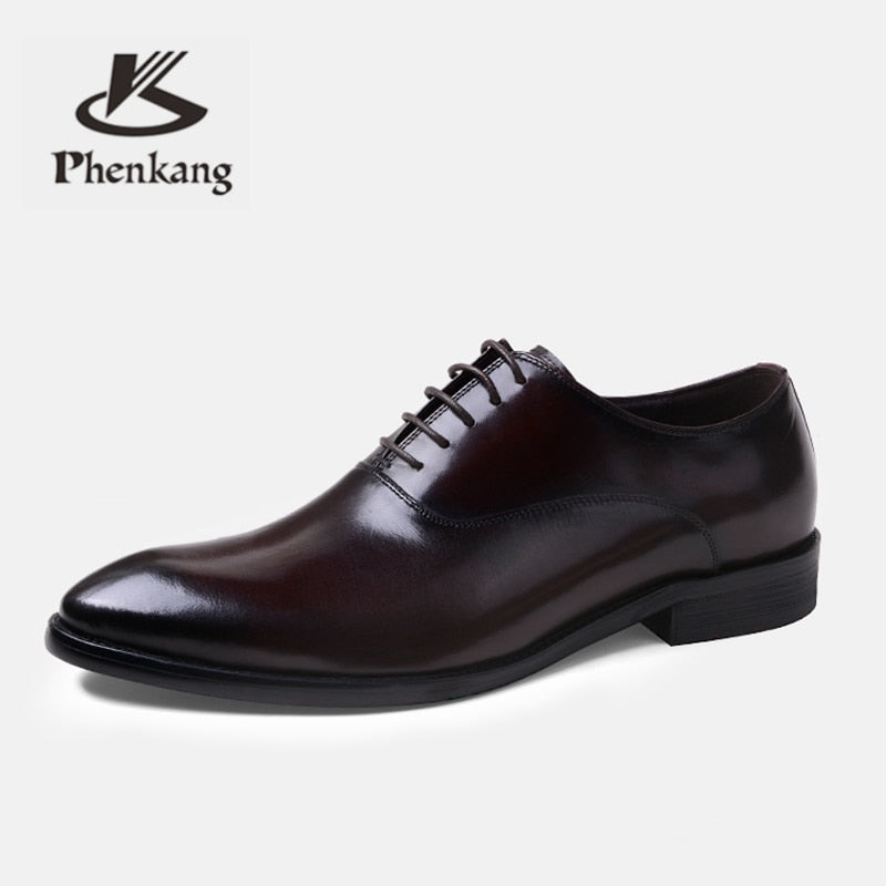 Leather Lace -Up Oxford Dress Shoes